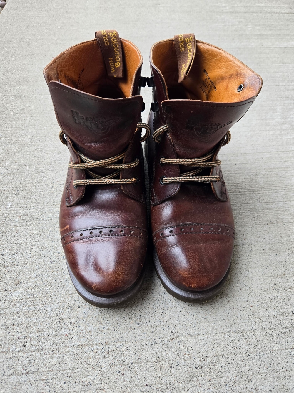 Dr. Martens Brown Leather Made In England Boots Size 8